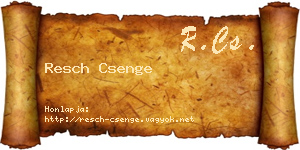 Resch Csenge névjegykártya